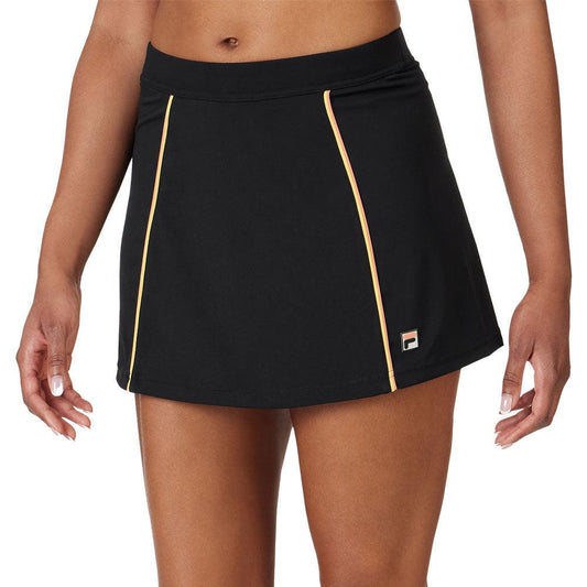 Womens Backspin ALine Tennis Skort Black and Peach Pink - Bell Racket Store