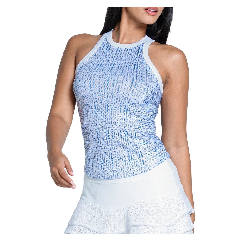 Women's Boho Tile Rib Tennis Tank Royal - Bell Racket Store