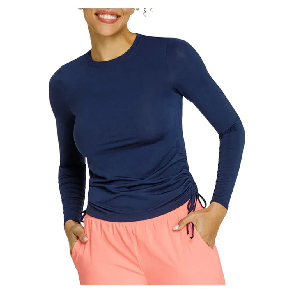 Women's Chandra Long Sleeve Tennis Top Navy Blue - Bell Racket Store