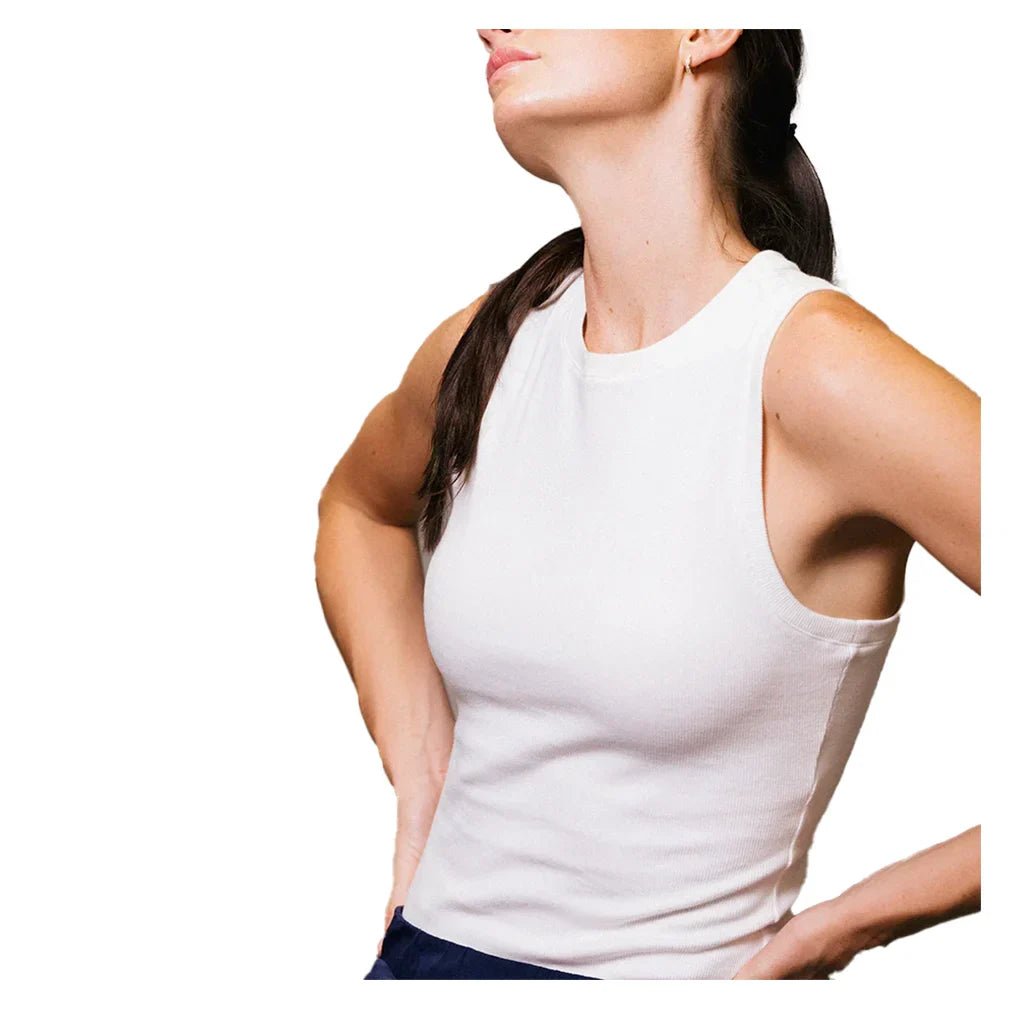 Women's Classic Crew Neck Tennis Tank White - Bell Racket Store