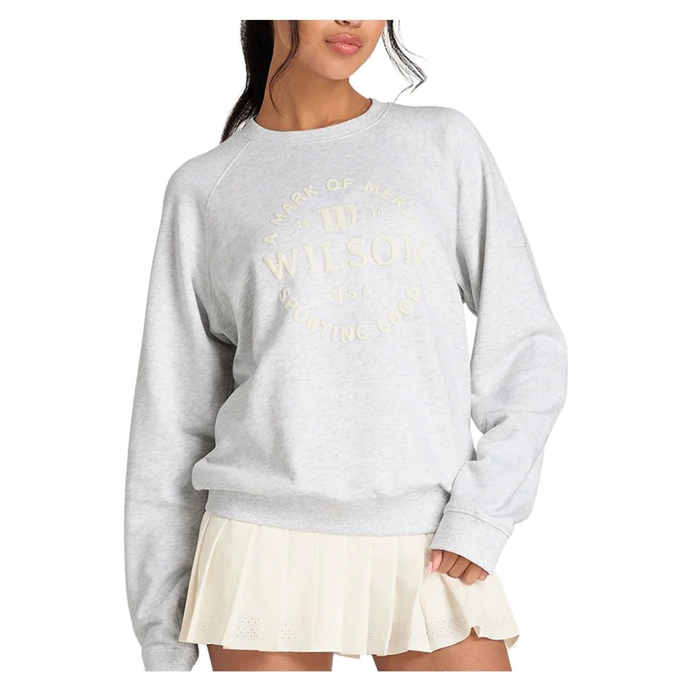 Women's Classic Crew Tennis Sweatshirt Cloud Heather - Bell Racket Store