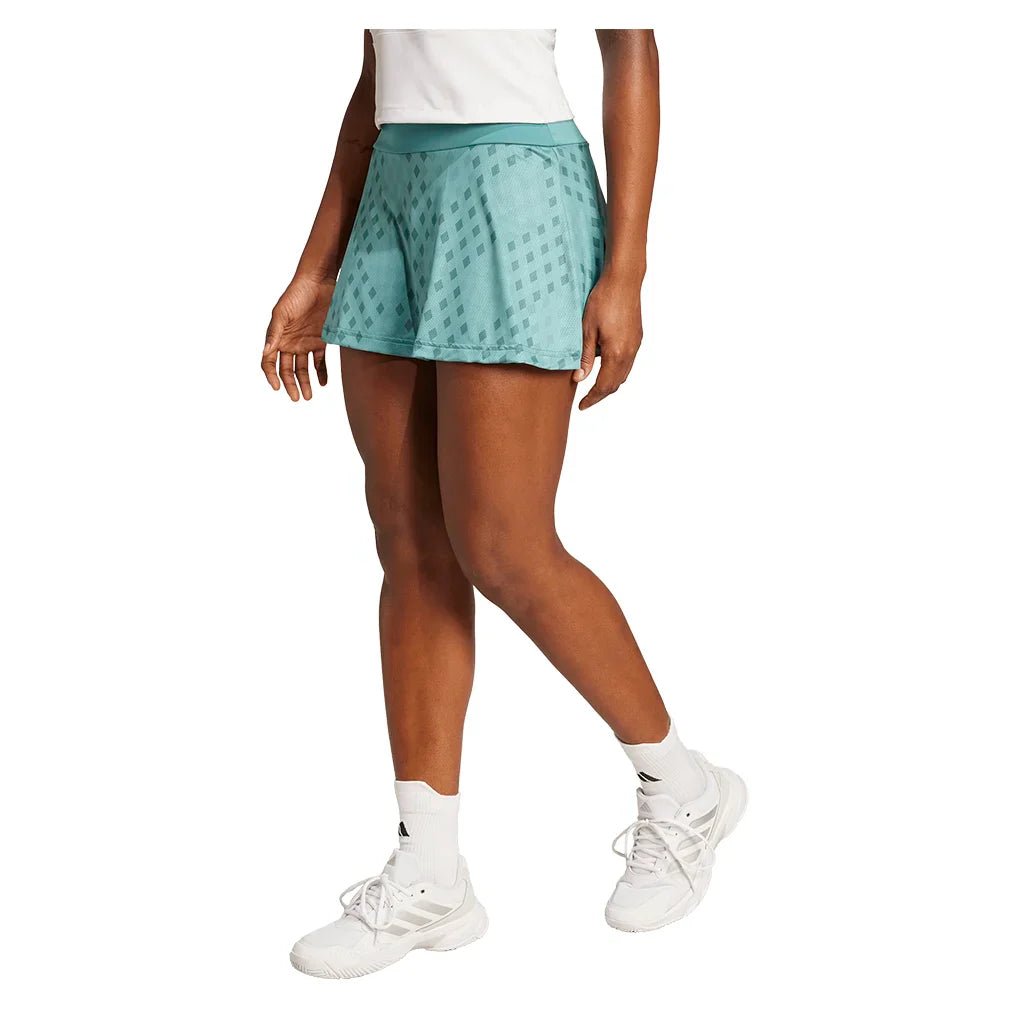 Women's Club Graphic Tennis Skort Powder Teal and Preloved Teal - Bell Racket Store