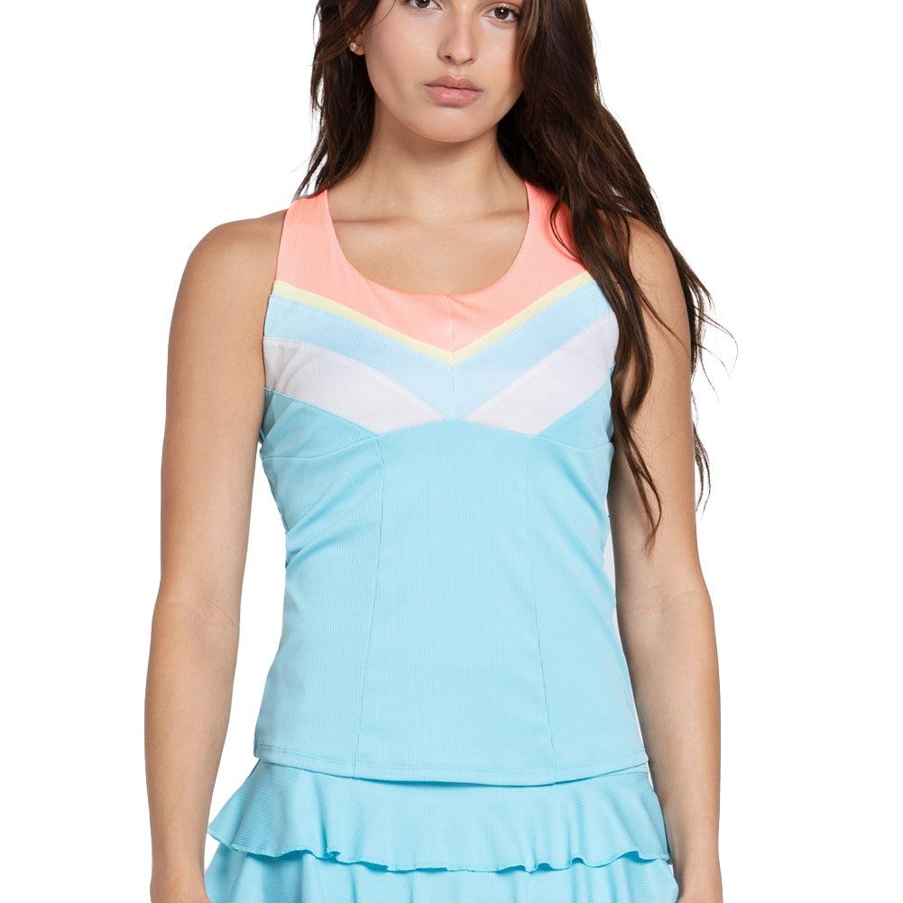 Women's Club Racerback Tennis Tank with Bra Cool Blue - Bell Racket Store