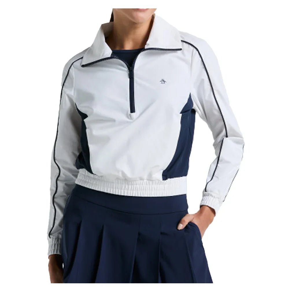 Women's Color Block 1/4 Zip Tennis Top Bright White - Bell Racket Store