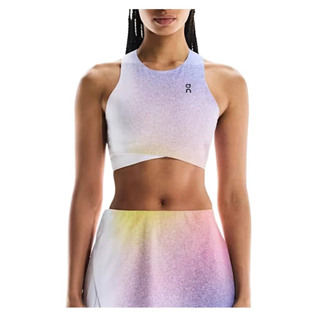 Women's Court Crop Tennis Top White and Indigo - Bell Racket Store