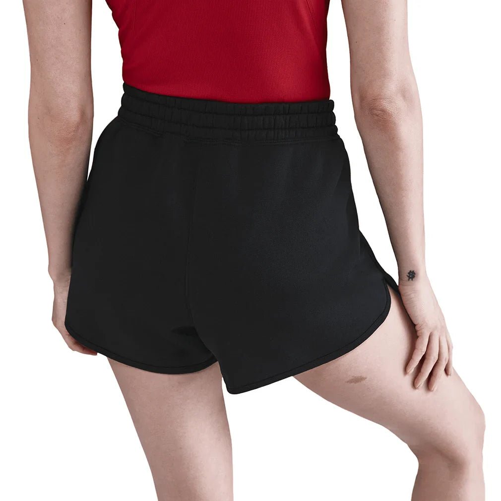 Women's Court Heritage Mid - Rise Fleece Tennis Shorts Black - Bell Racket Store