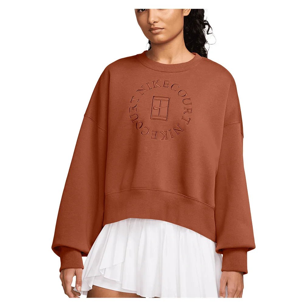 Women's Court Heritage Phoenix Fleece Oversized Long Sleeve Tennis Crew - Bell Racket Store