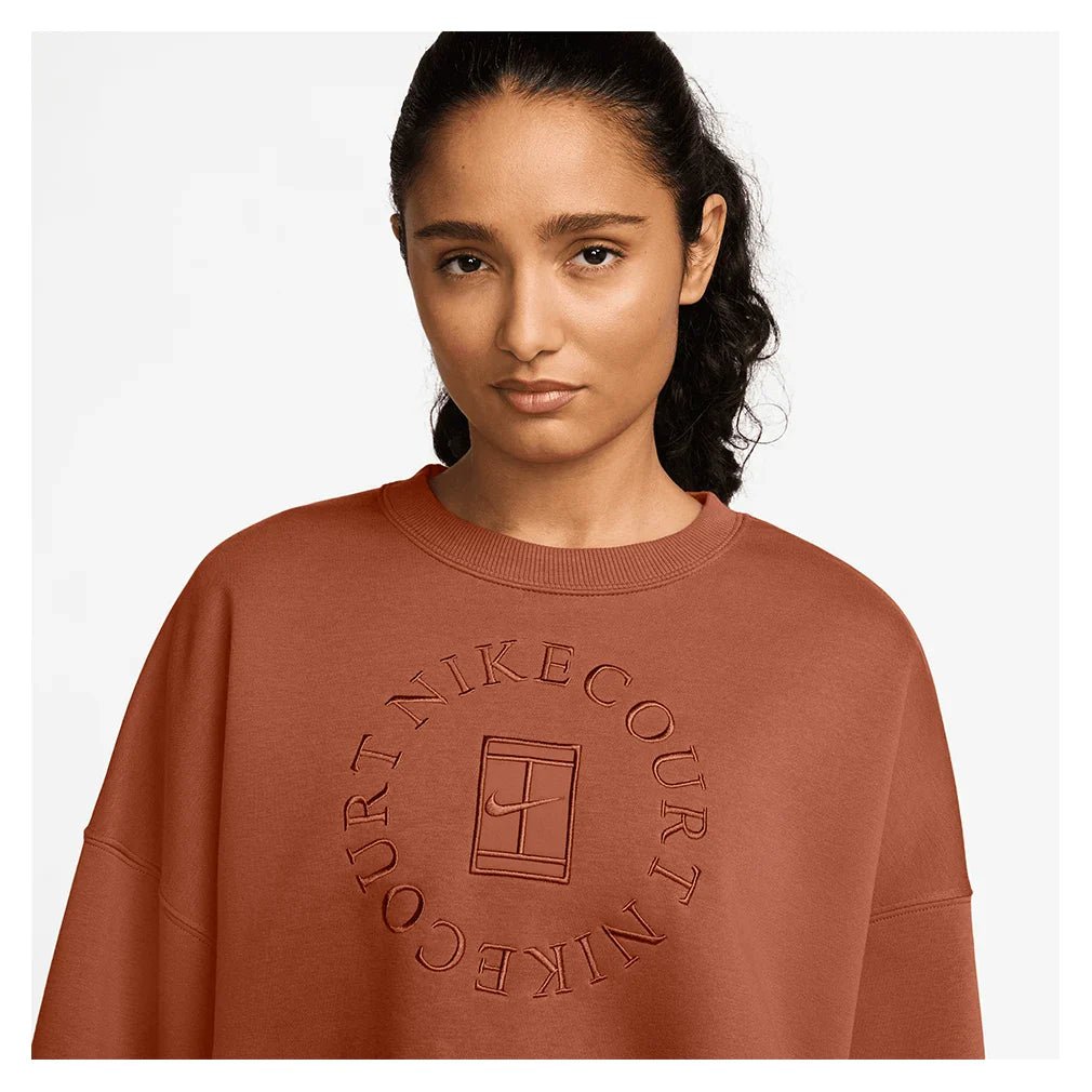 Women's Court Heritage Phoenix Fleece Oversized Long Sleeve Tennis Crew - Bell Racket Store
