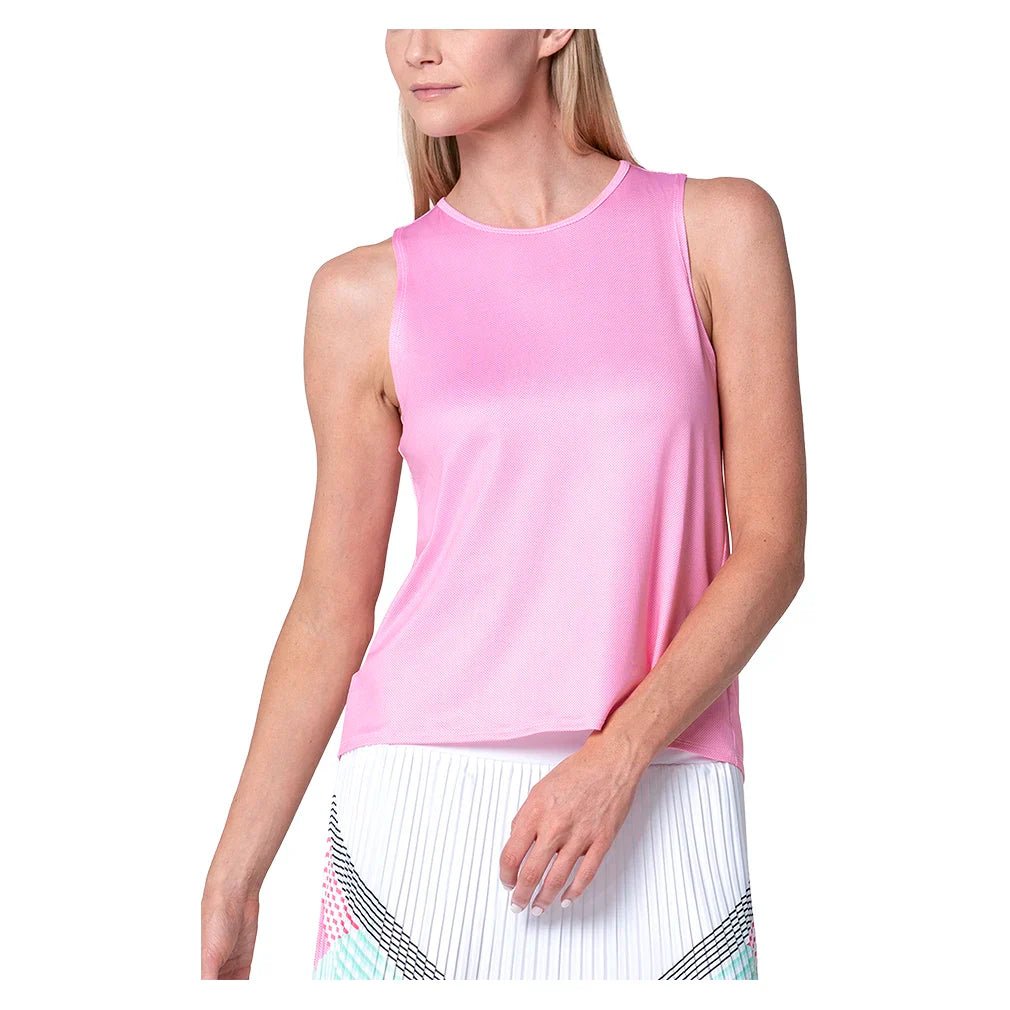 Women's Cross Back Tennis Tank Techno Pink - Bell Racket Store