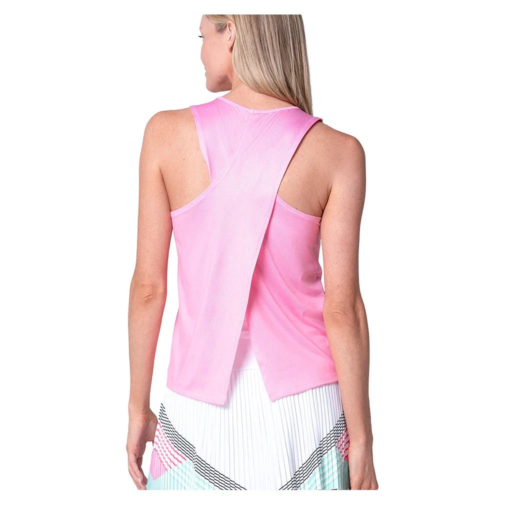 Women's Cross Back Tennis Tank Techno Pink - Bell Racket Store