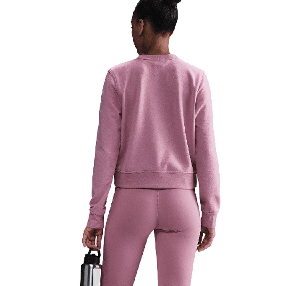Women's Dri - FIT One Crew - Neck French Terry Sweatshirt Elemental Pink and Black - Bell Racket Store