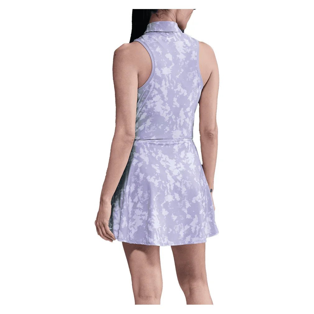 Women's Dri - FIT Victory Sleeveless Print Tennis Polo Lilac Ice and White - Bell Racket Store