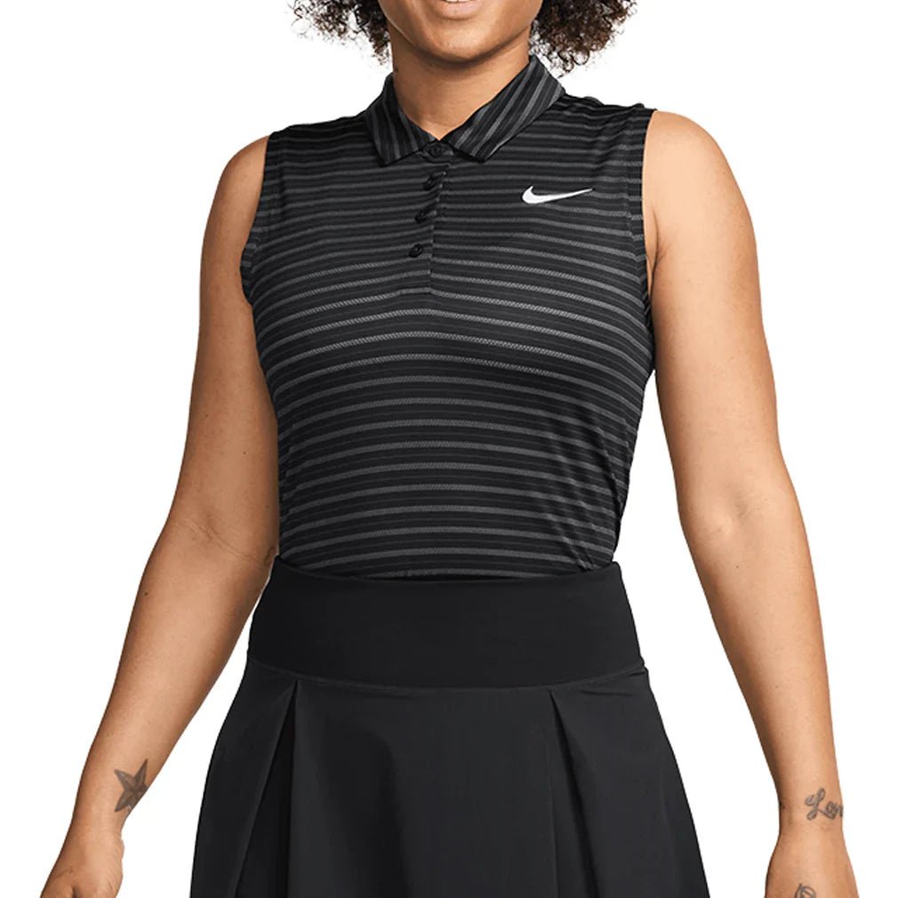 Women's Dri - Fit Victory Sleeveless Striped Tennis Polo - Bell Racket Store