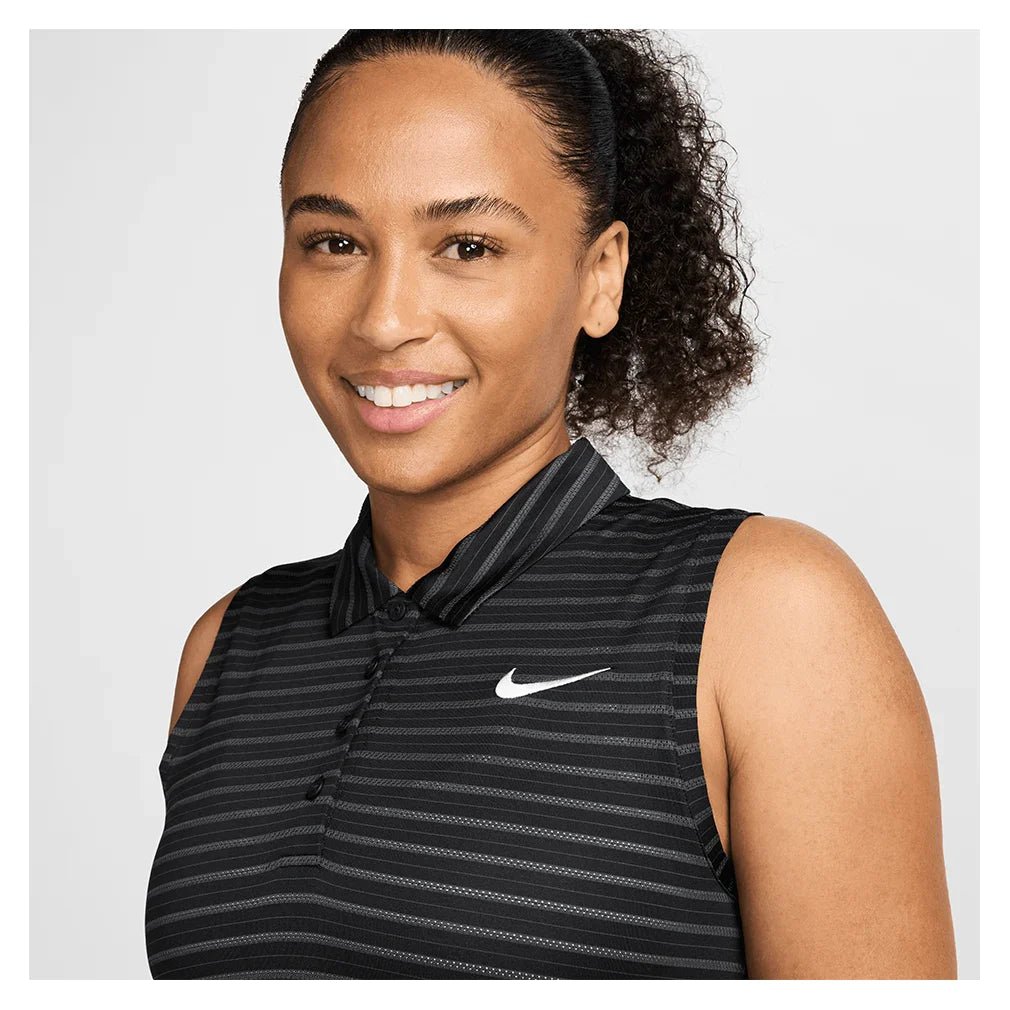 Women's Dri - Fit Victory Sleeveless Striped Tennis Polo - Bell Racket Store