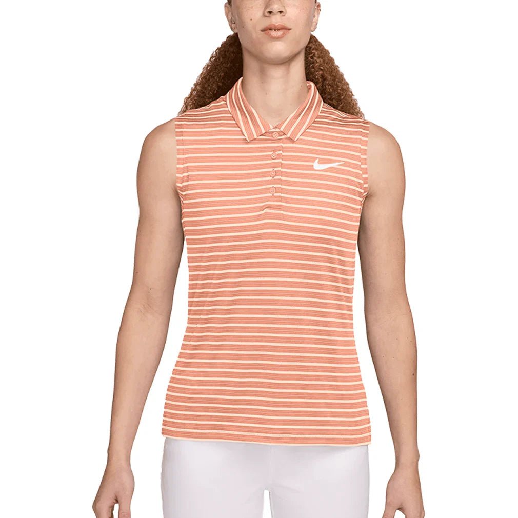 Women's Dri - Fit Victory Sleeveless Striped Tennis Polo - Bell Racket Store