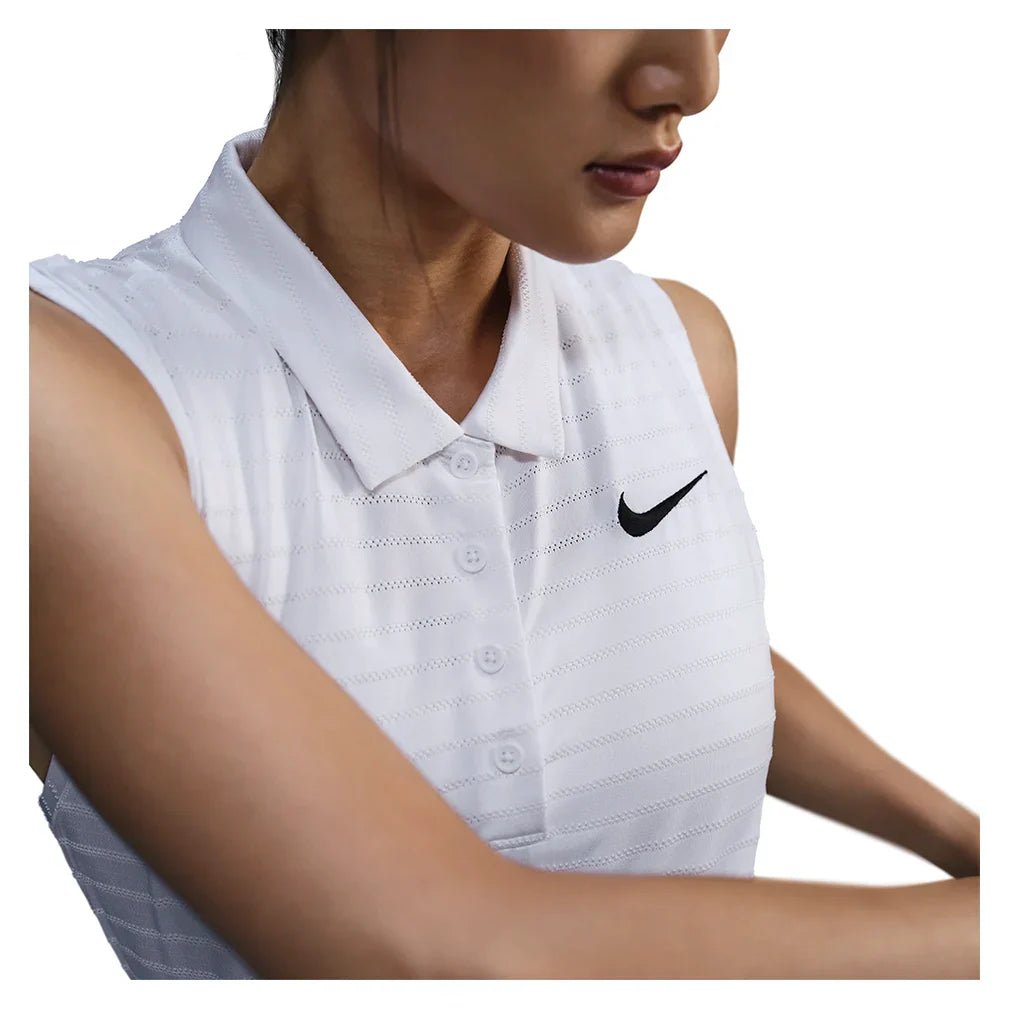 Women's Dri - Fit Victory Sleeveless Striped Tennis Polo - Bell Racket Store