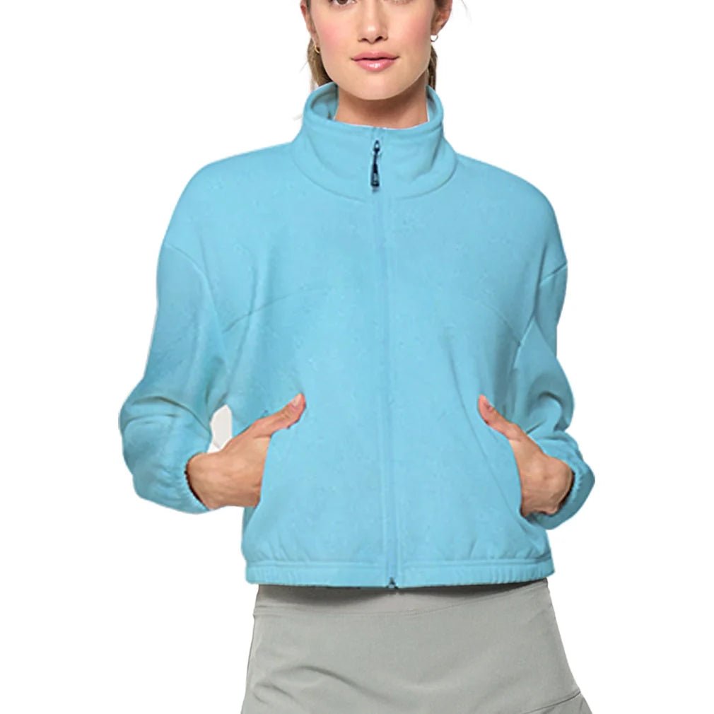 Women's Edge Tennis Jacket White and Tiffany Blue - Bell Racket Store