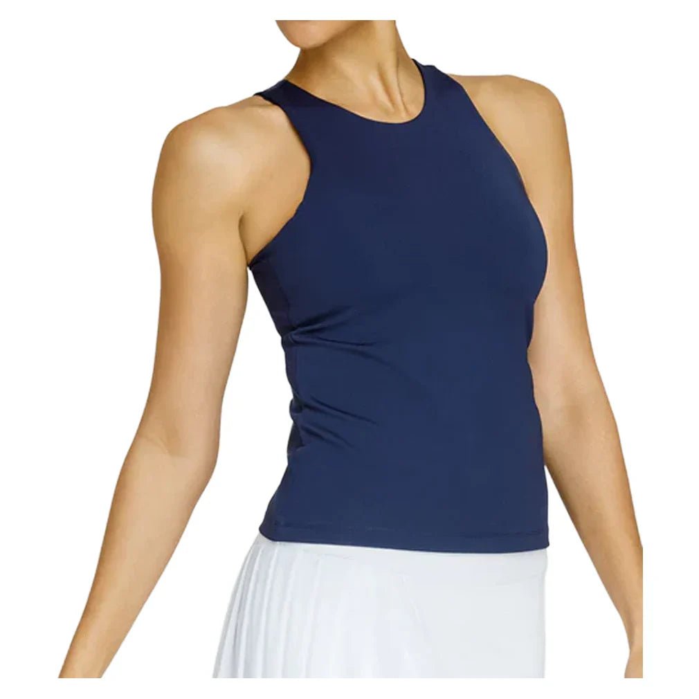 Women's Foundation Hi - Neck Tennis Tank Navy Blue - Bell Racket Store