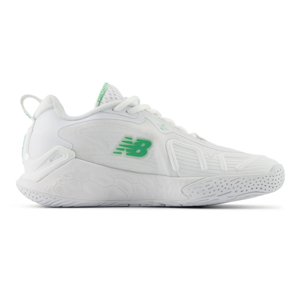 Women's Fresh Foam X CT - Rally B Width Tennis Shoes White and Green Apple - Bell Racket Store