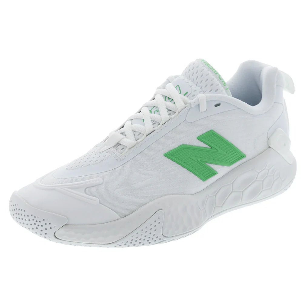 Women's Fresh Foam X CT - Rally B Width Tennis Shoes White and Green Apple - Bell Racket Store