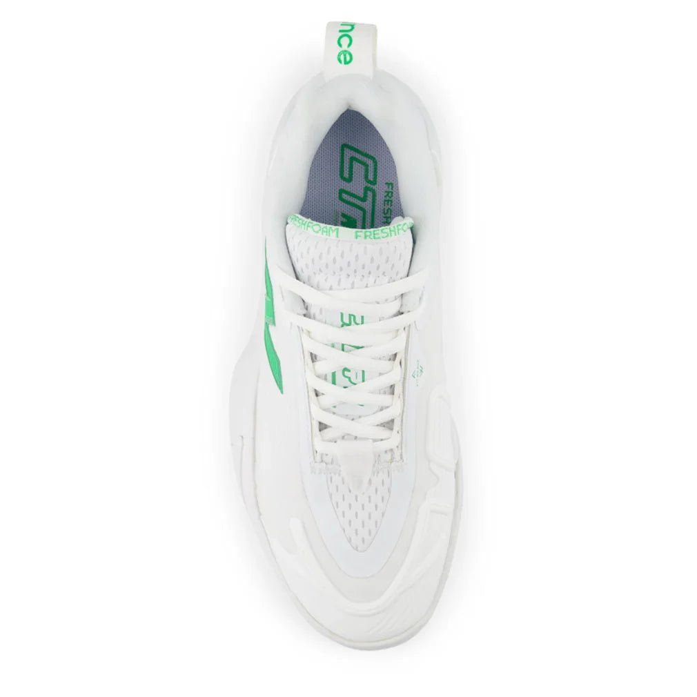 Women's Fresh Foam X CT - Rally B Width Tennis Shoes White and Green Apple - Bell Racket Store