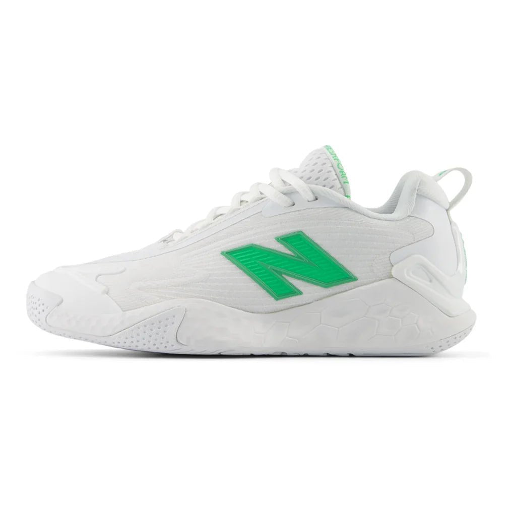 Women's Fresh Foam X CT - Rally B Width Tennis Shoes White and Green Apple - Bell Racket Store