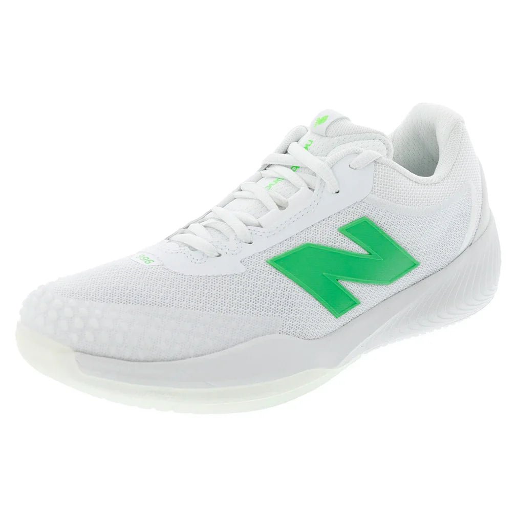 Women's FuelCell 996v6 B Width Tennis Shoes White and Green Apple - Bell Racket Store