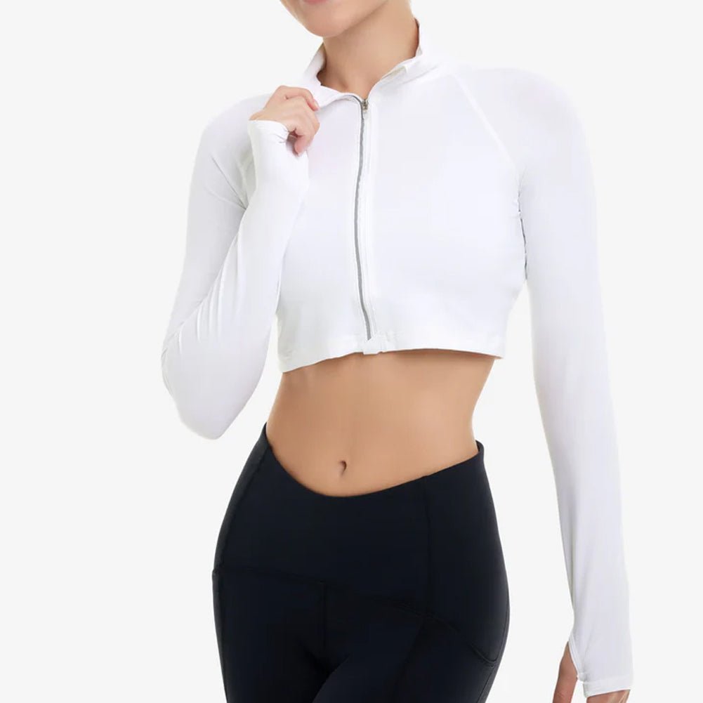 Women's Full Zip Tennis Crop Top - Bell Racket Store