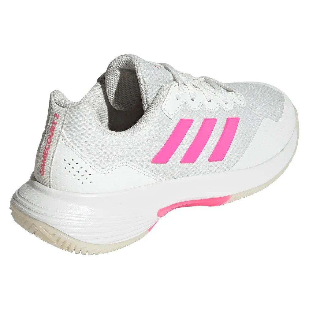 Women's GameCourt 2 Tennis Shoes Core White and Lucid Pink - Bell Racket Store