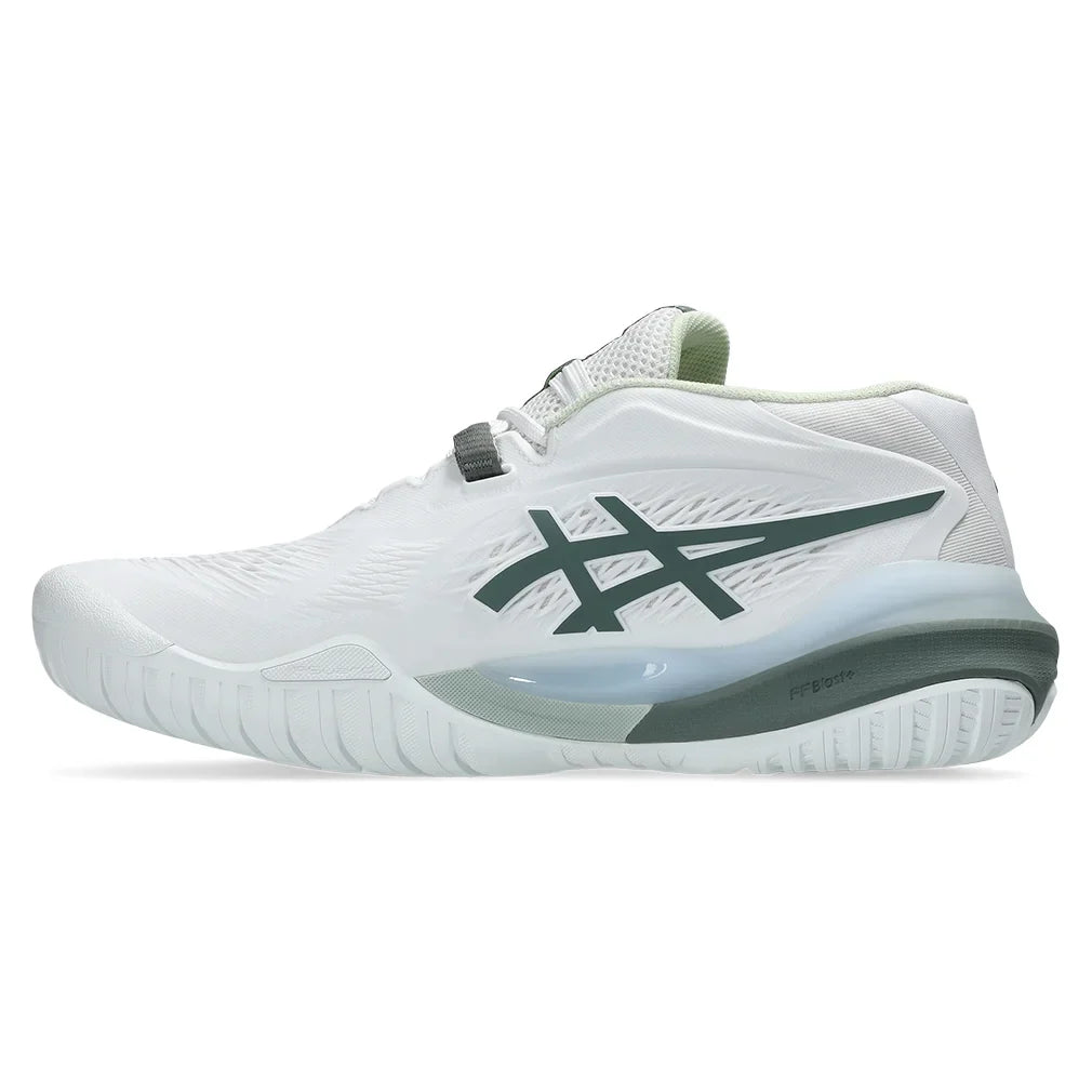 Women's GEL - Resolution X Tennis Shoes White and Monument Blue - Bell Racket Store