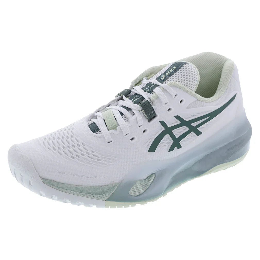 Women's GEL - Resolution X Tennis Shoes White and Monument Blue - Bell Racket Store