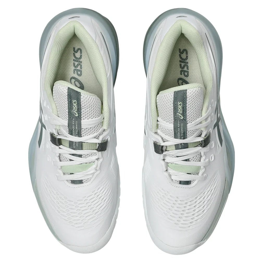 Women's GEL - Resolution X Tennis Shoes White and Monument Blue - Bell Racket Store