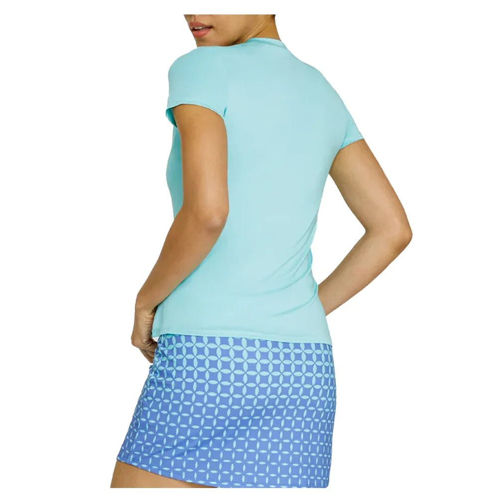 Women's Hawthorne Short Sleeve Tennis Top Aqua Sky - Bell Racket Store