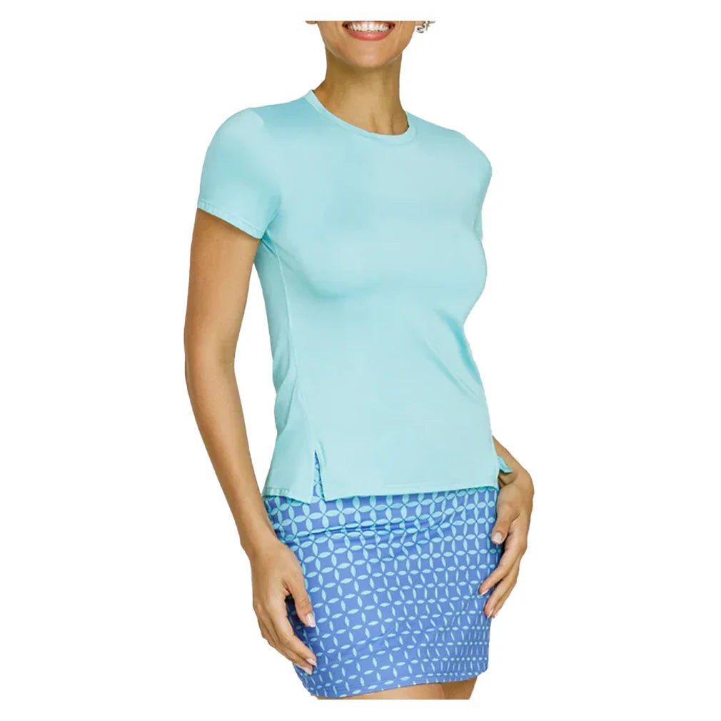 Women's Hawthorne Short Sleeve Tennis Top Aqua Sky - Bell Racket Store