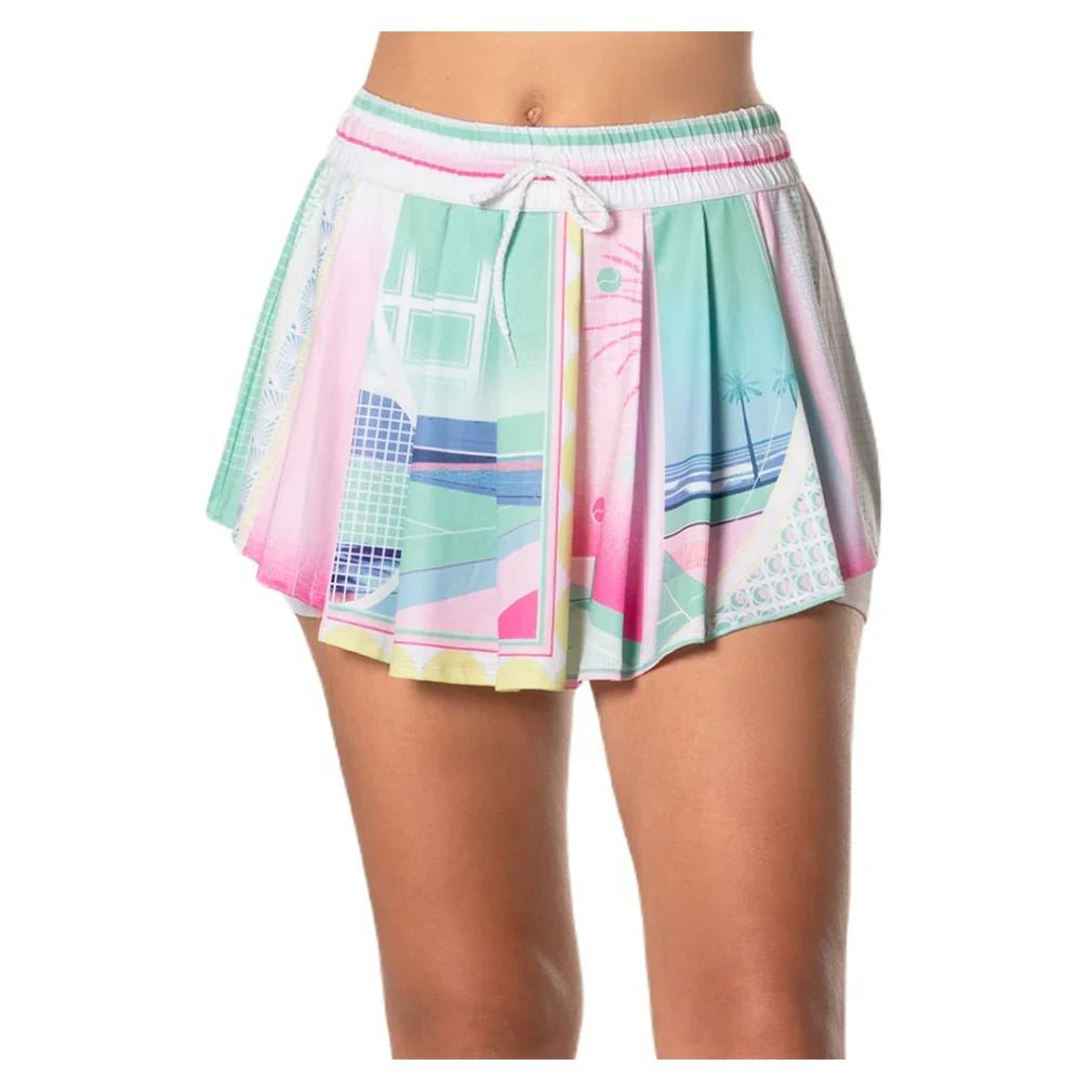 Women's High Waist Deco Love Tennis Skort Peony - Bell Racket Store