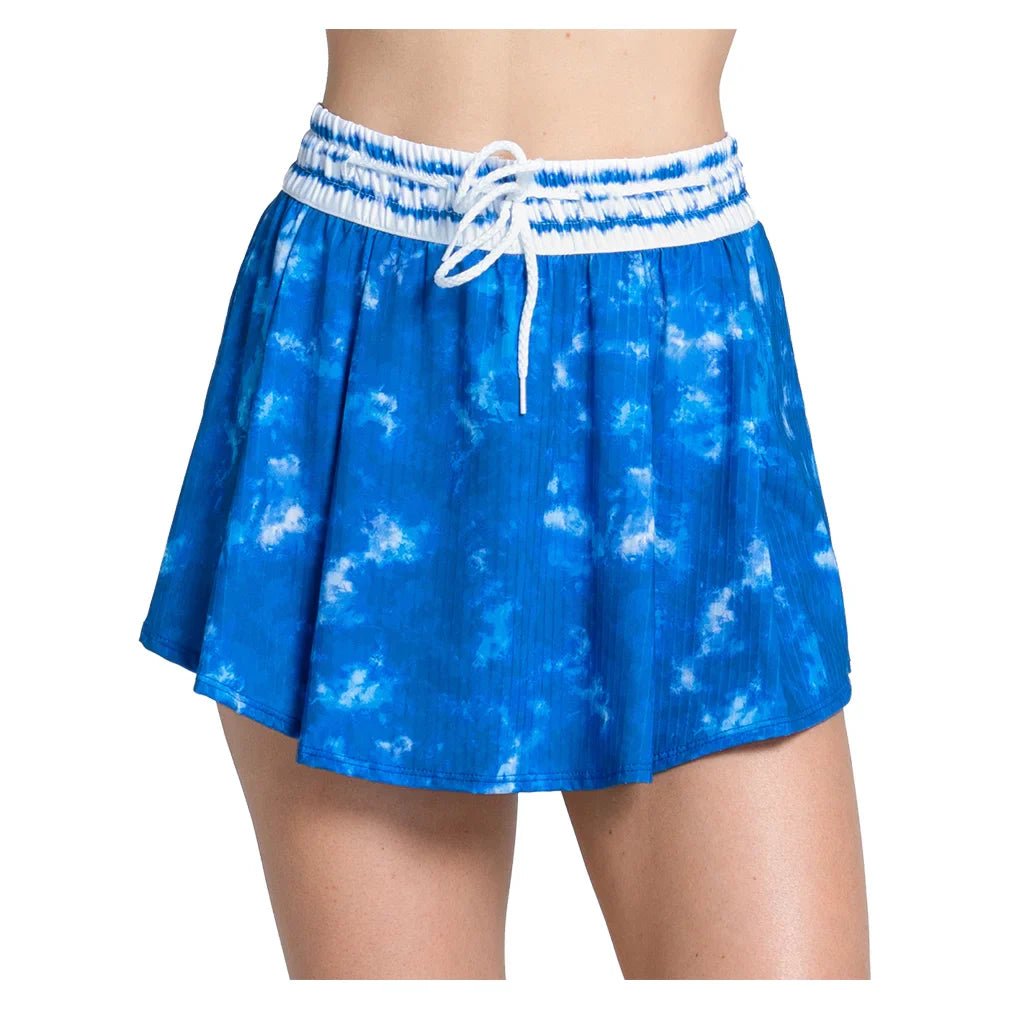 Women's High Waist Shibori Stripe 13.5 Inch Tennis Skort Royal - Bell Racket Store