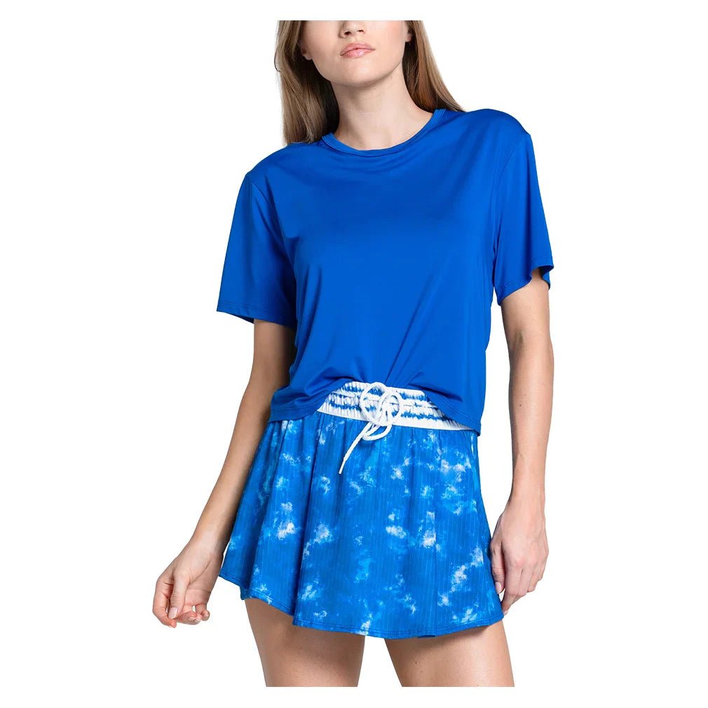 Women's High Waist Shibori Stripe 13.5 Inch Tennis Skort Royal - Bell Racket Store