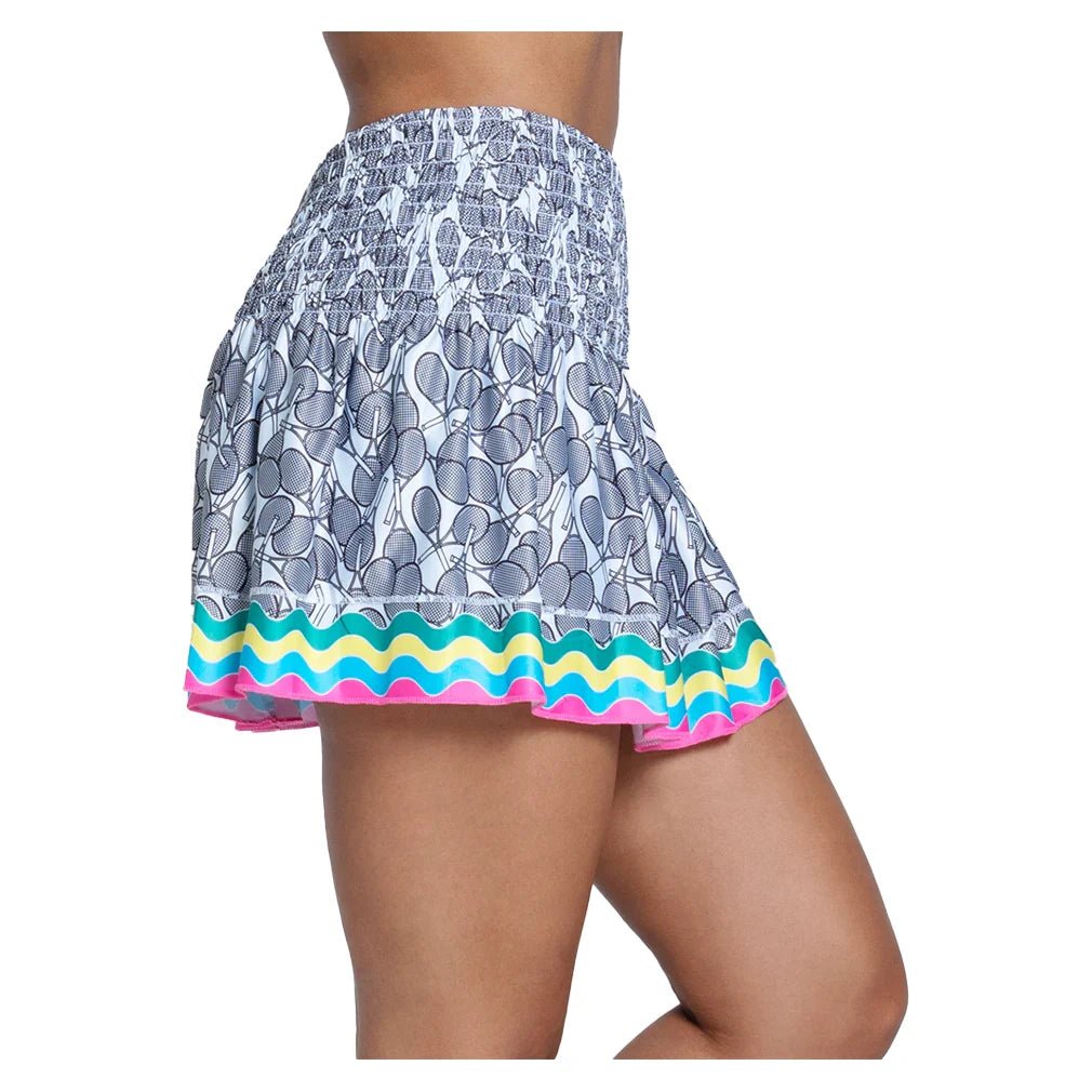 Women's Hippy Smocked 14 Inch Tennis Skort Multicolor - Bell Racket Store