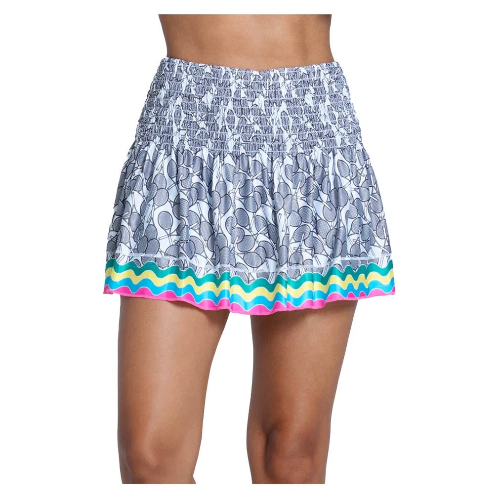 Women's Hippy Smocked 14 Inch Tennis Skort Multicolor - Bell Racket Store