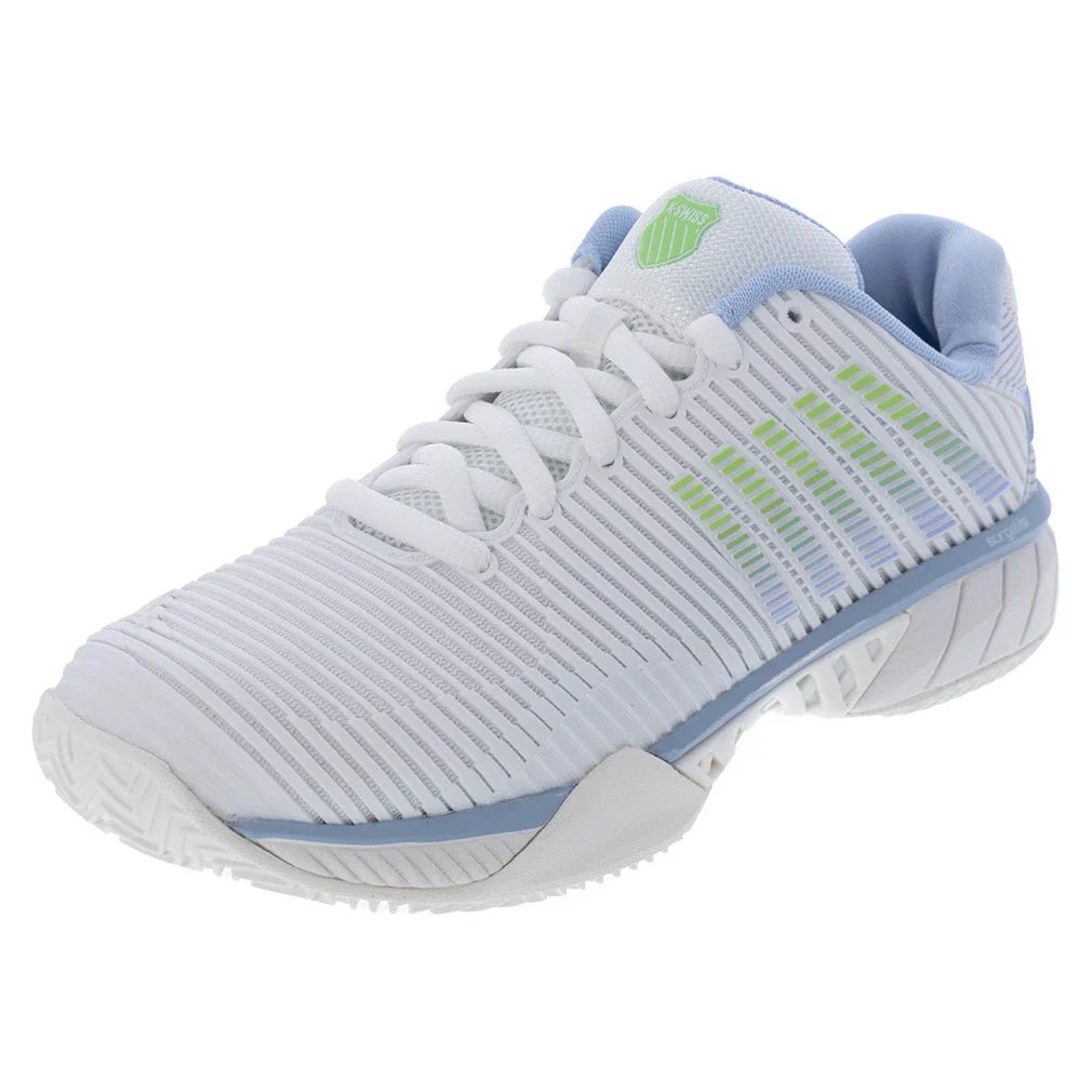 Women's Hypercourt Express 2 Clay Tennis Shoes Lucent White and Dutch Canal - Bell Racket Store