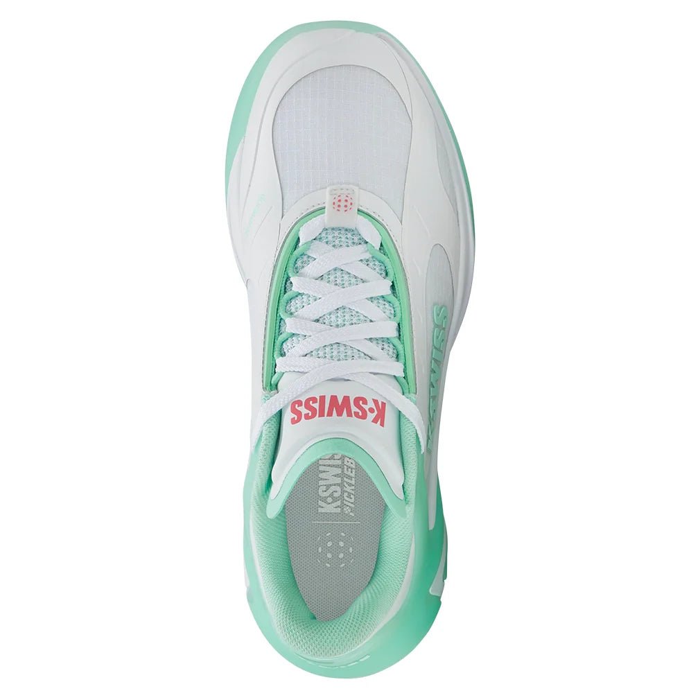 Women's K - Frame Pickleball Shoes White and Neon Mint - Bell Racket Store