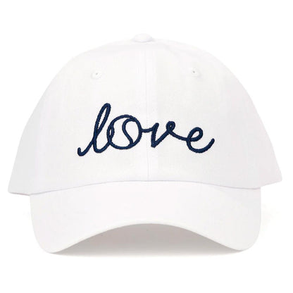 Womens Love Stitched Hat White - Bell Racket Store