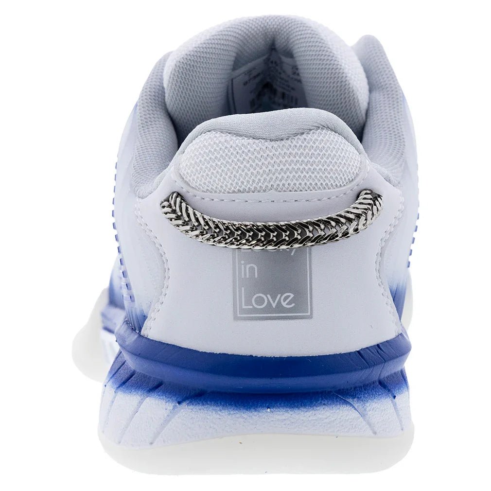 Women's Lucky in Love Hypercourt Express 2 Tennis Shoes White and Electric Blue - Bell Racket Store