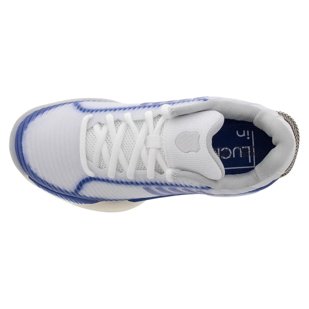 Women's Lucky in Love Hypercourt Express 2 Tennis Shoes White and Electric Blue - Bell Racket Store