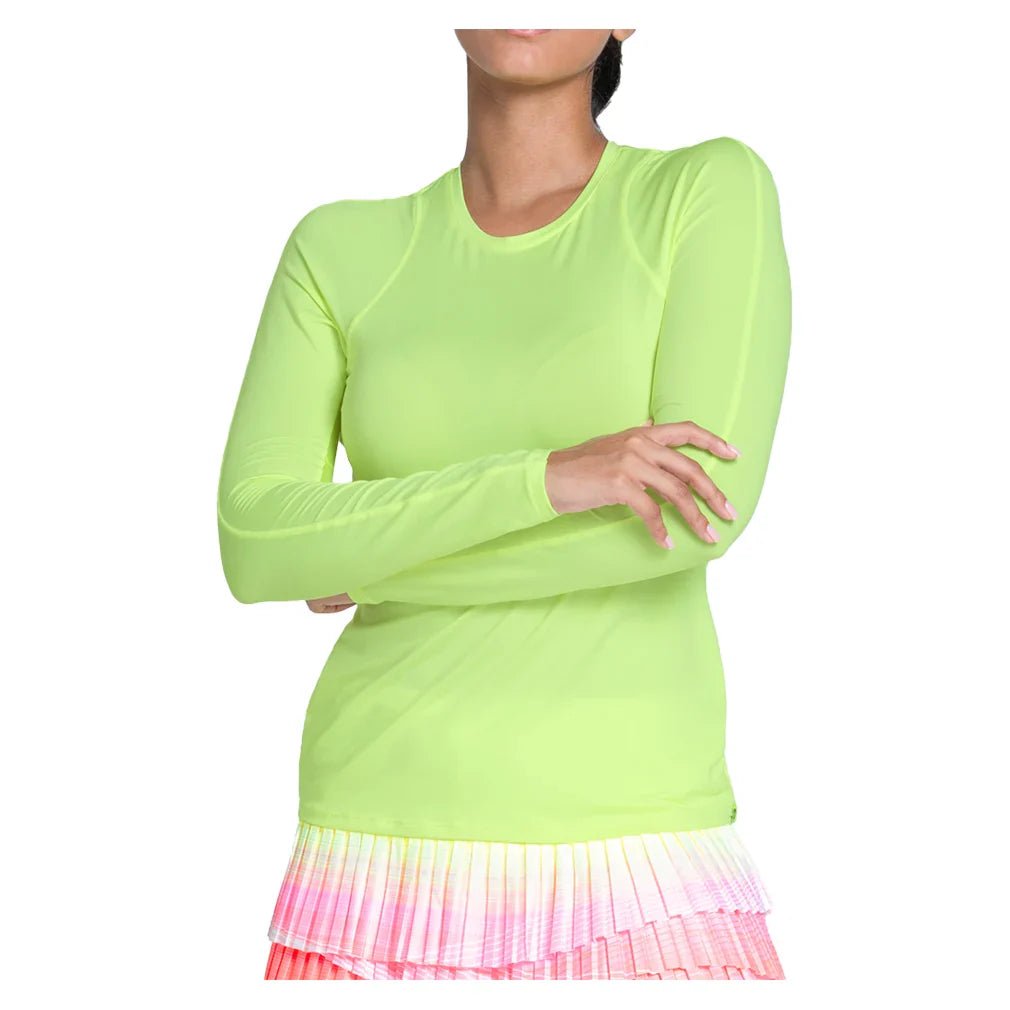 Women's LUV Breeze Long Sleeve Tennis Top Lemon Frost - Bell Racket Store