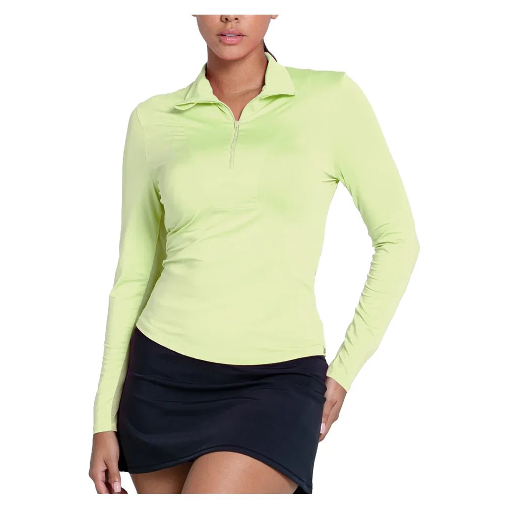 Women's LUV Free Play Zip Long Sleeve Tennis Top Lemon Frost - Bell Racket Store