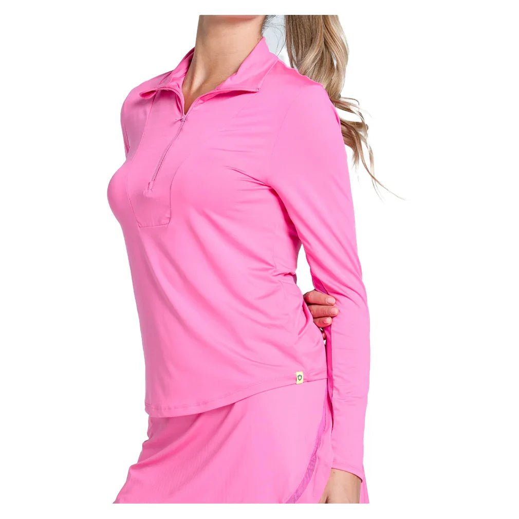 Women's LUV Free Play Zip Long Sleeve Tennis Top Taffy - Bell Racket Store