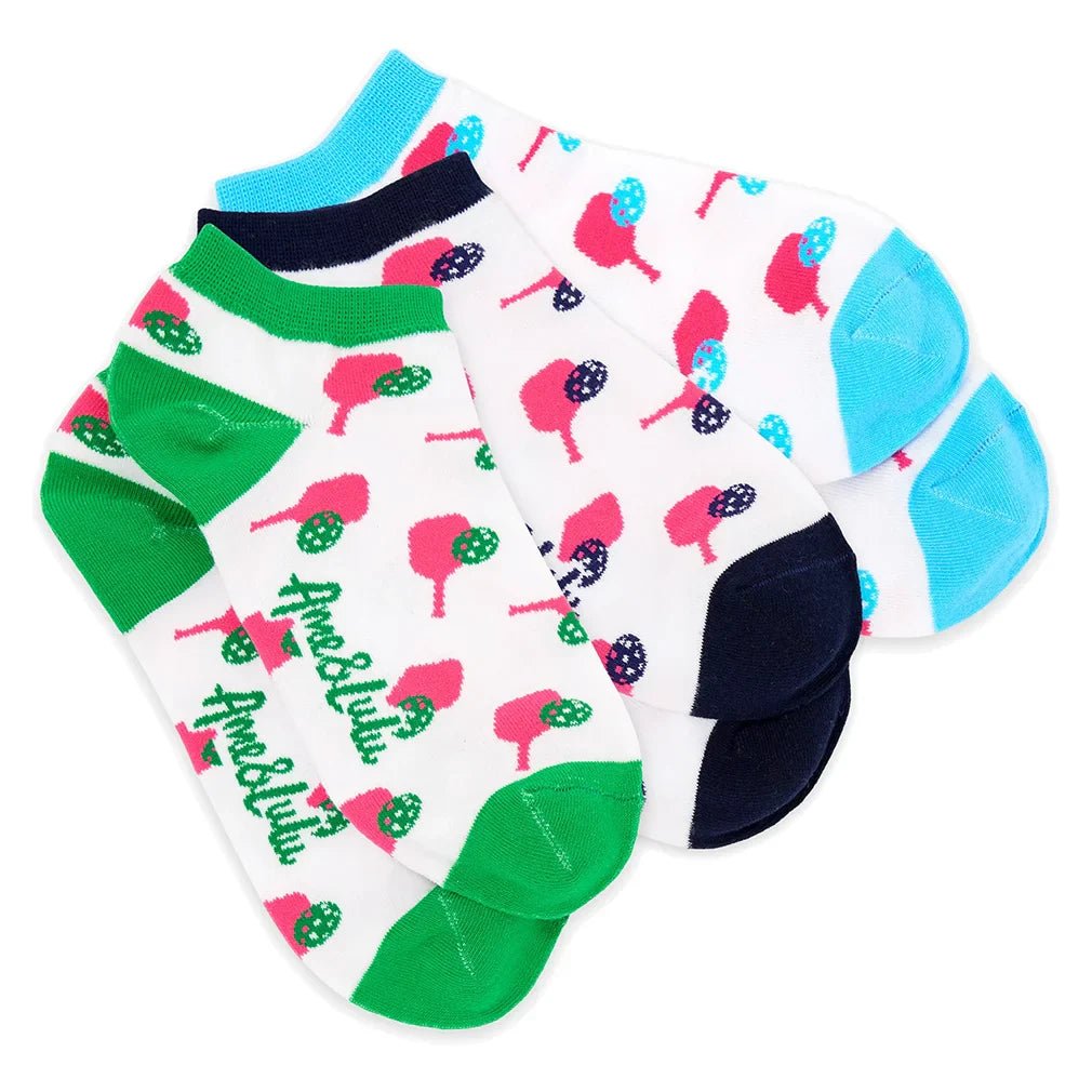 Women's Meet Your Match Pickleball Socks 3 Pack Pink Paddles - Bell Racket Store