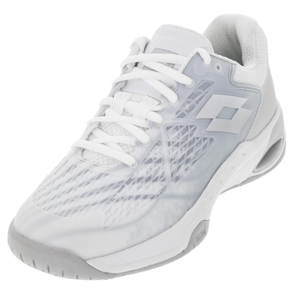 Women's Mirage 100 Speed Tennis Shoes All White and Silver Metal 2 - Bell Racket Store