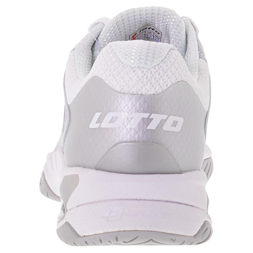 Women's Mirage 100 Speed Tennis Shoes All White and Silver Metal 2 - Bell Racket Store